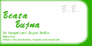 beata bujna business card